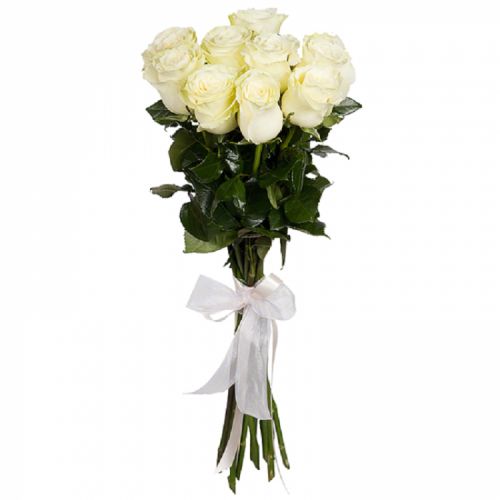Купить 9 белых роз с доставкой по Зуевке